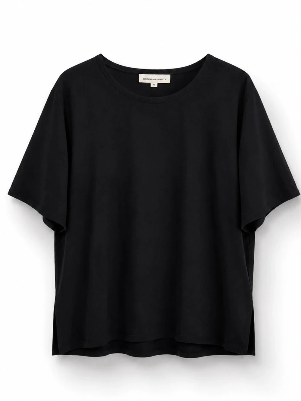 Caroline Rose Black Oversized Boxy Top Tunic Minimalist Stretch Knit 2X - Picture 2 of 3